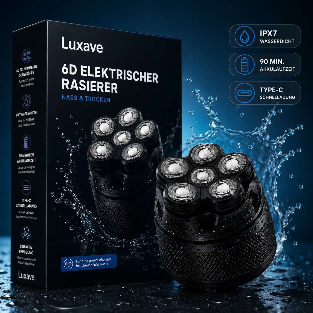 Luxave 6D Rasierer™ | Endlich glatte Haut